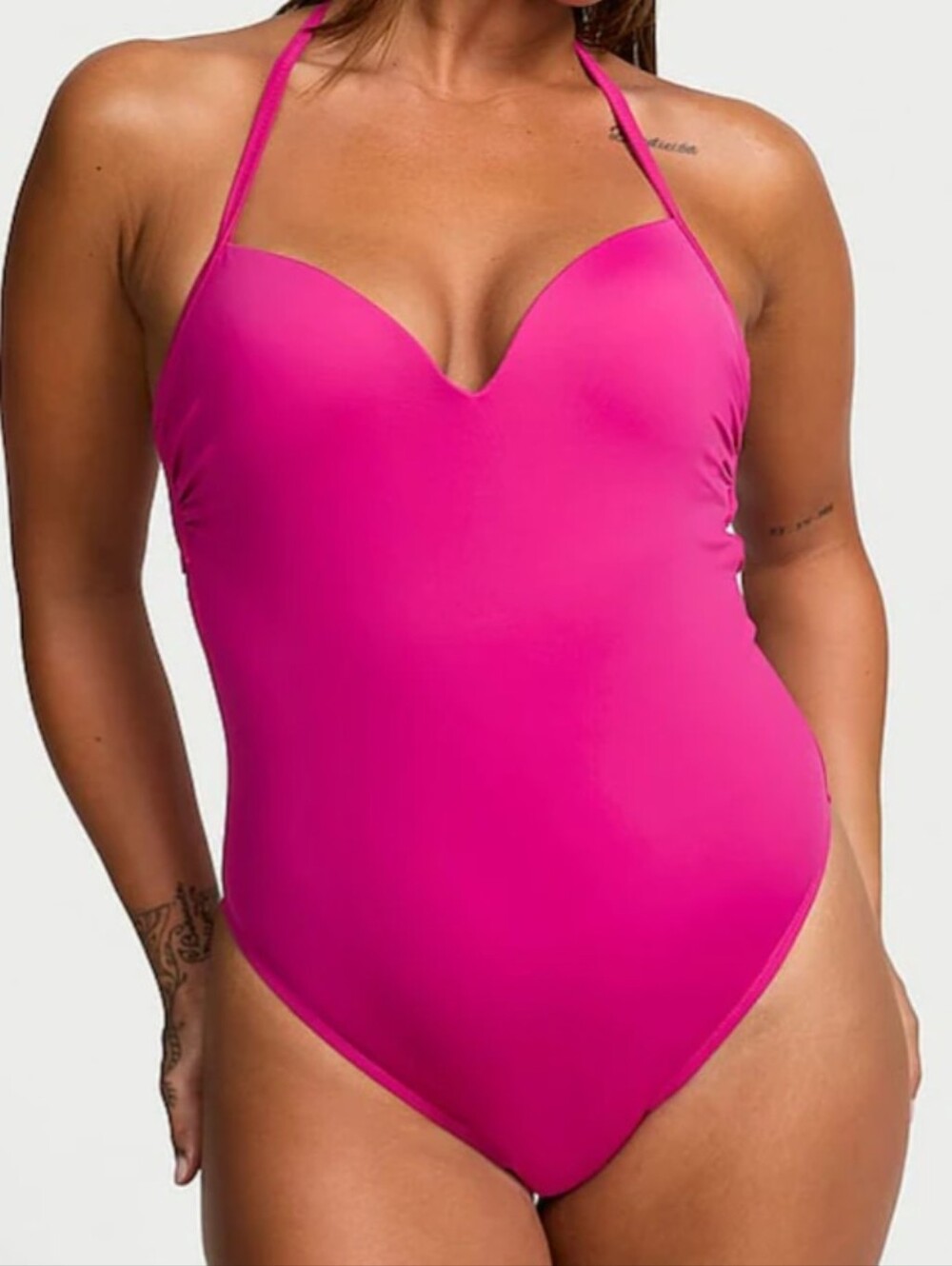 Victoria's Secret PINK  Berry Blush Pink Halter Push Up Swimsuit Sz S NWOT